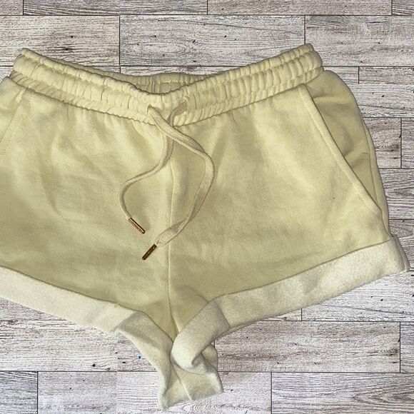 WeWoreWhat, Pale Pastel Yellow Rolled Hem Shorts - Picture 2 of 15